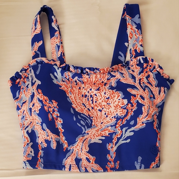 NWT Lilly Pulitzer UPF 50+ Luxletic Zahara Ruffle Sports Bra XXS - Picture 4 of 12